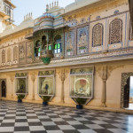 Restored glass inlay at Mor Chowk, and detail (below)